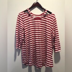 Love & Legend Red and White Striped Long Sleeve Top